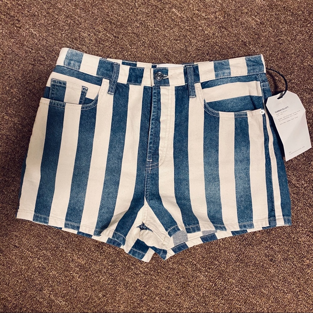 NWT Current/Elliot Westside Shorts Denim Striped